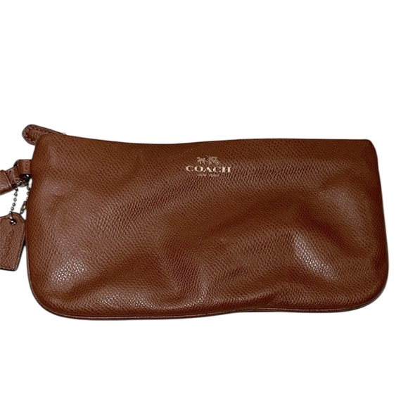Coach Tan Leather wristlet Bag - Picture 1 of 6